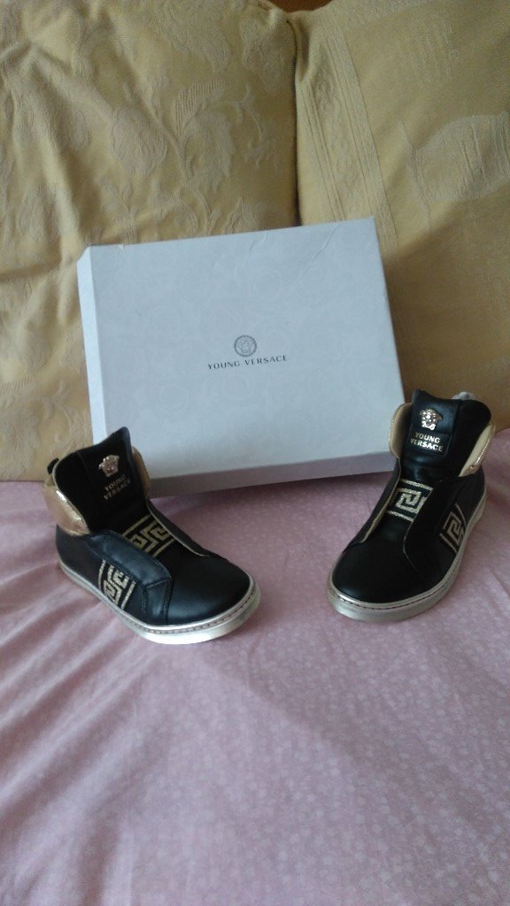 black and gold versace trainers